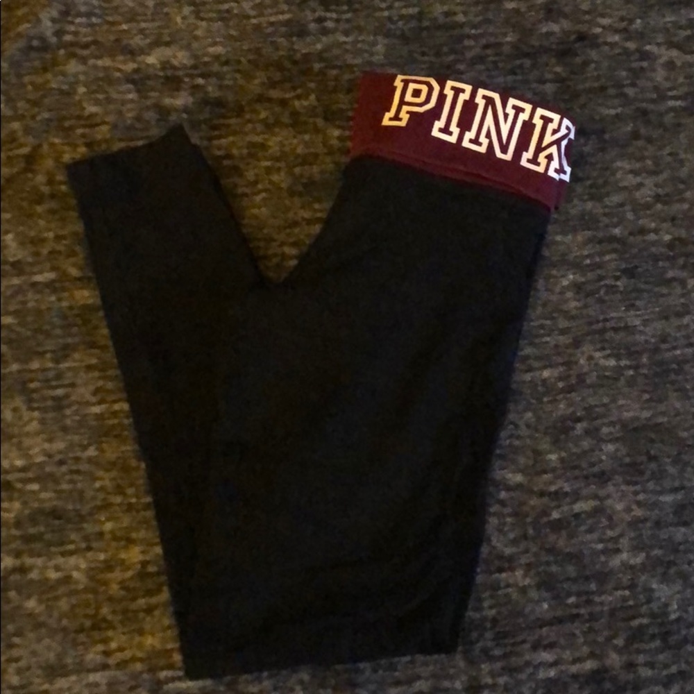 Pink fold over leggings